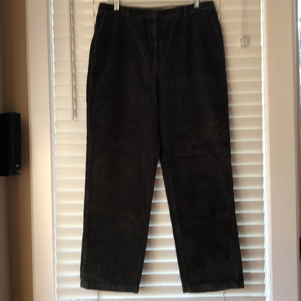 Green wide wale corduroys